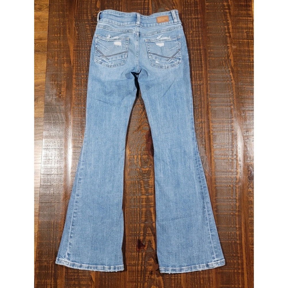 BKE Youth Jeans Girls Sz 12 Light Wash Flare Stretch - Picture 2 of 9